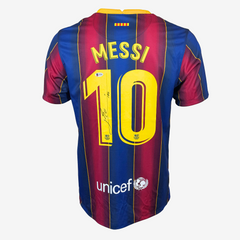 リオネル・メッシ 直筆サイン入り FCバルセロナ 2020-21 ホームユニフォーム
