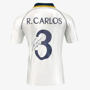 Real Madrid 直筆サイン入110周年 ユニフォームカルヴァーリョ・他 ロベルト・カルロス 直筆サイン入り レアル・マドリード 1999-00