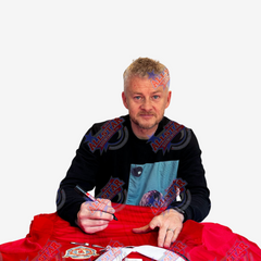 Camiseta de Futebol do Manchester United Autografada por Ole Gunnar Solskjaer & Teddy Sheringham - Final da Liga dos Campeões de 1999 Retrô