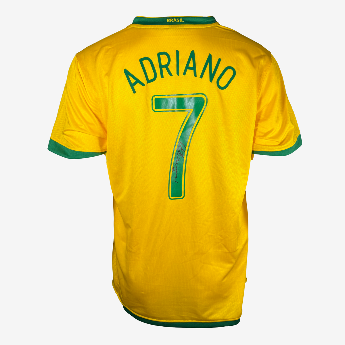 Adriano Signed Brazil Home Shirt 2006