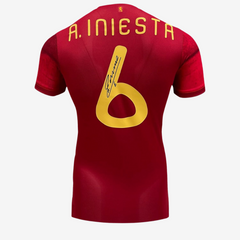 Andrés Iniesta Signed & Framed Spain 2020 Football Shirt