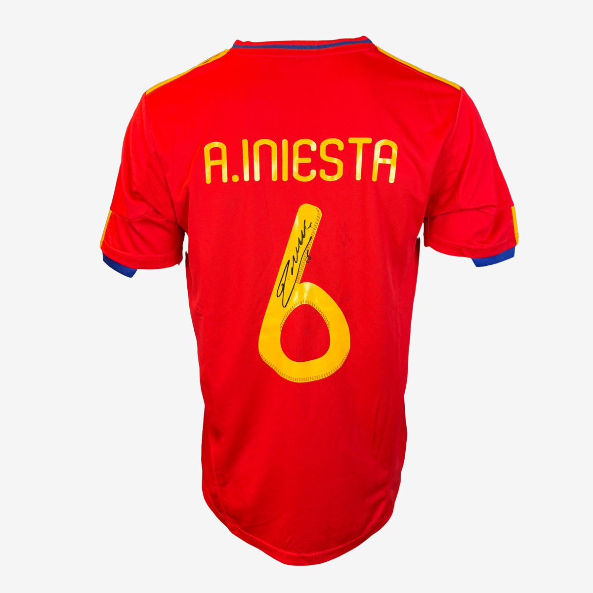 Andrés Iniesta Signed Spain Home Shirt - 2010