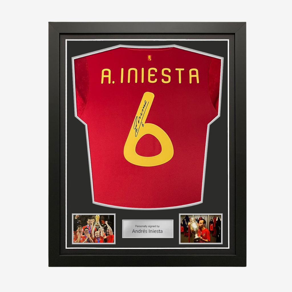 Andrés Iniesta Signed & Framed Spain 2020 Football Shirt