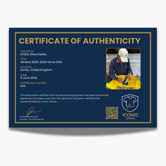 Andriy Shevchenko Signed Ukraine 2026-2026 Home Shirt