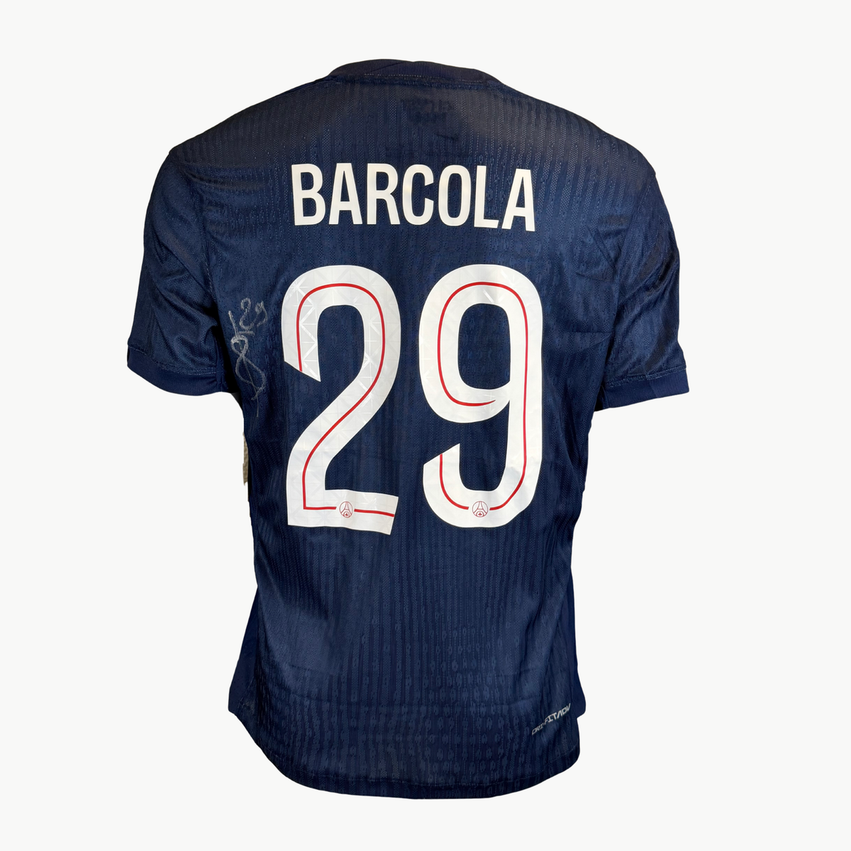 Bradley Barcola Signed Paris Saint-Germain 2025–26 Home Shirt - Iconic Shirts # #