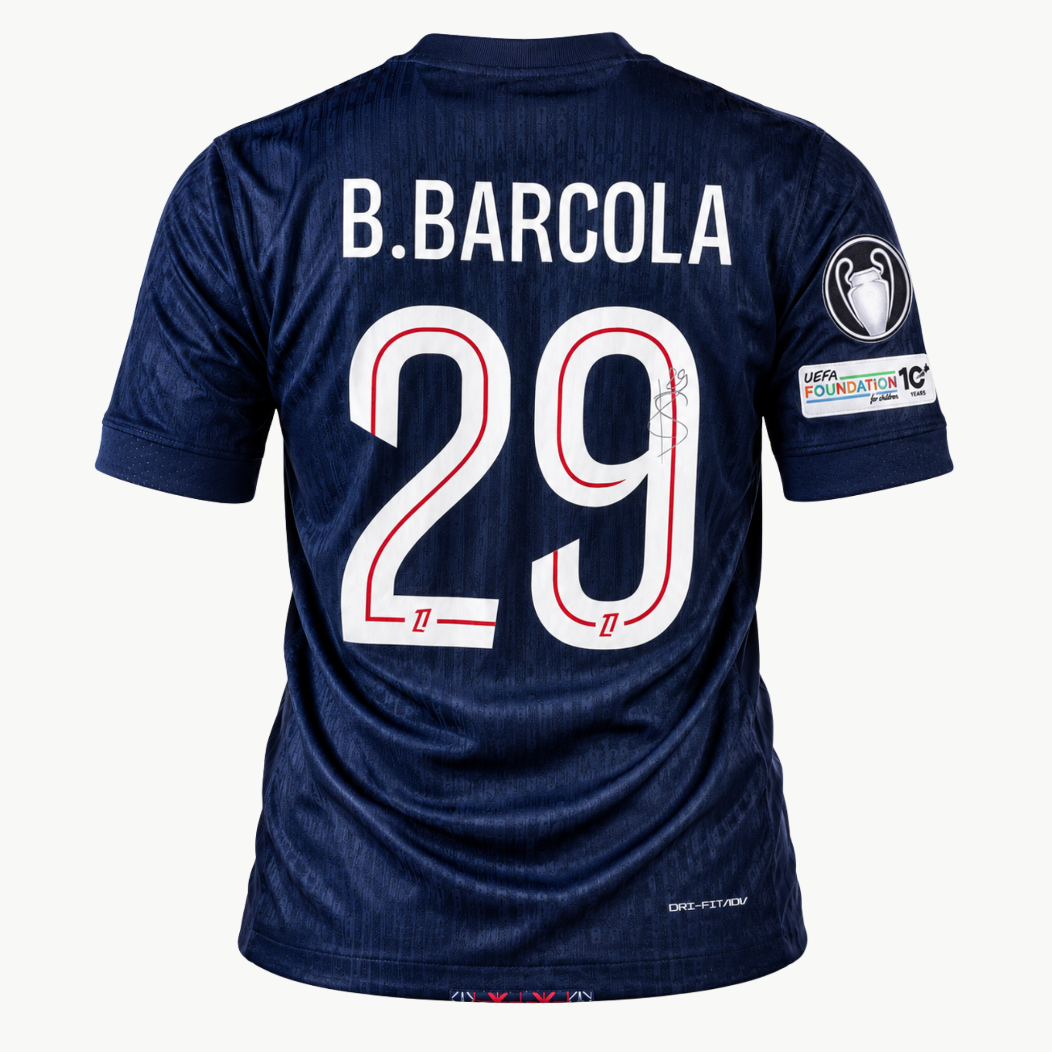 Bradley Barcola Signed Paris Saint-Germain 2025–26 Home Shirt