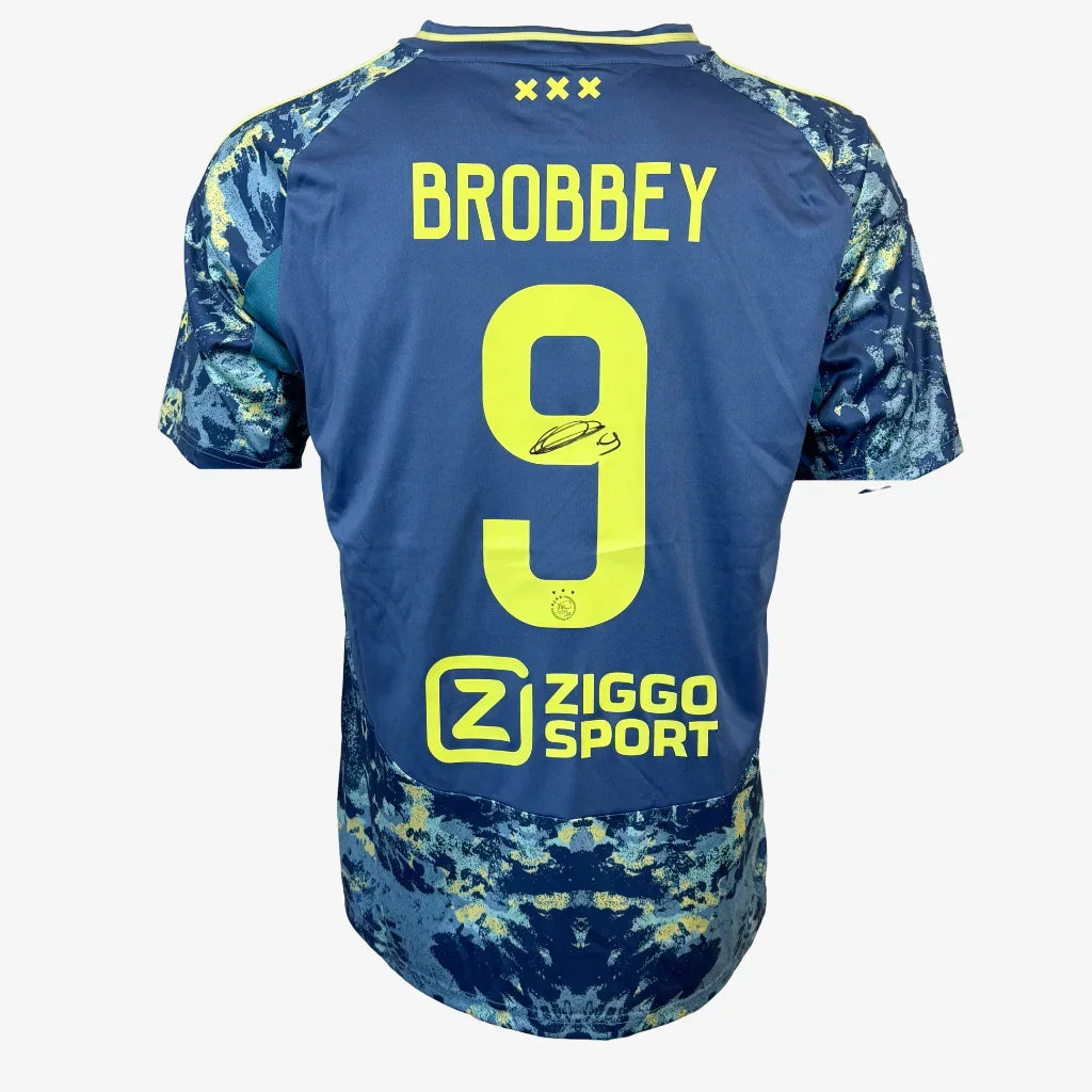 BrianBrobbeySignedAjaxFootballShirt-2024-25Away-back | Iconic Shirts