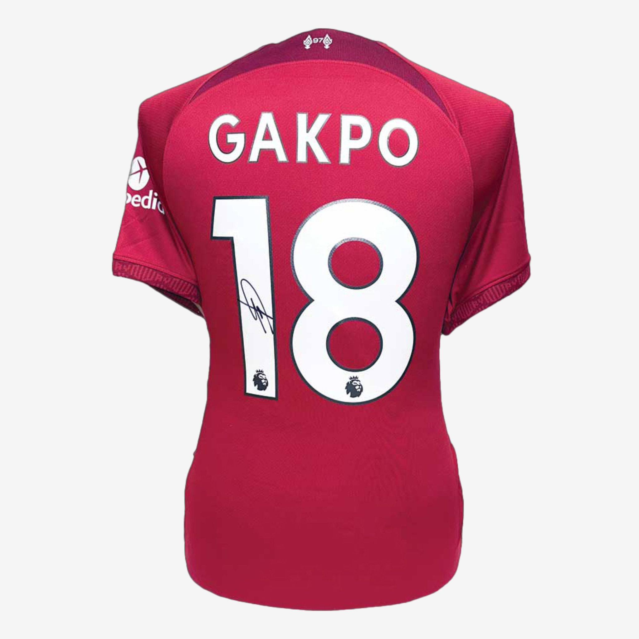 Maglia da calcio ufficiale del Liverpool autografata da Cody Gakpo - Stagione 2022-23 (Casa)
