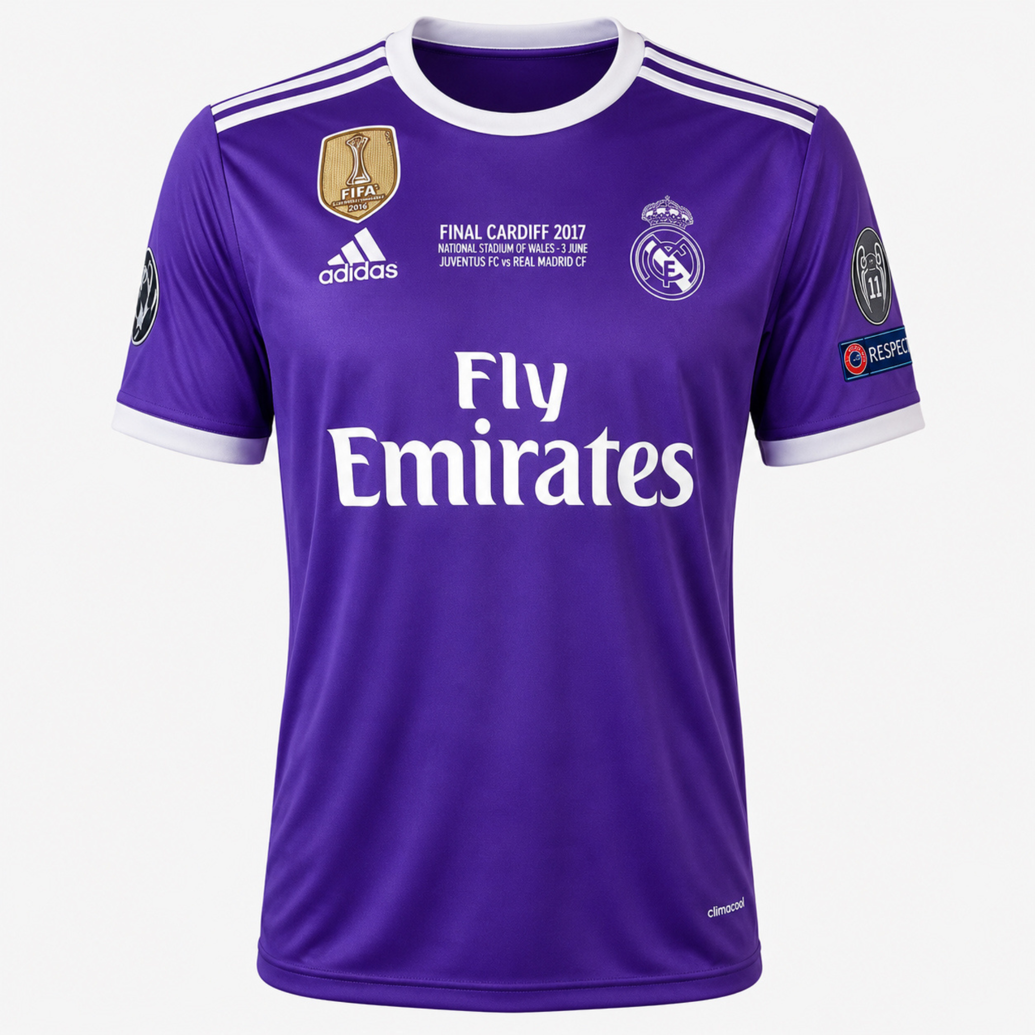 Camiseta Oficial do Real Madrid Autografada por Cristiano Ronaldo - Final da Liga dos Campeões 2017 (Jogo Fora)