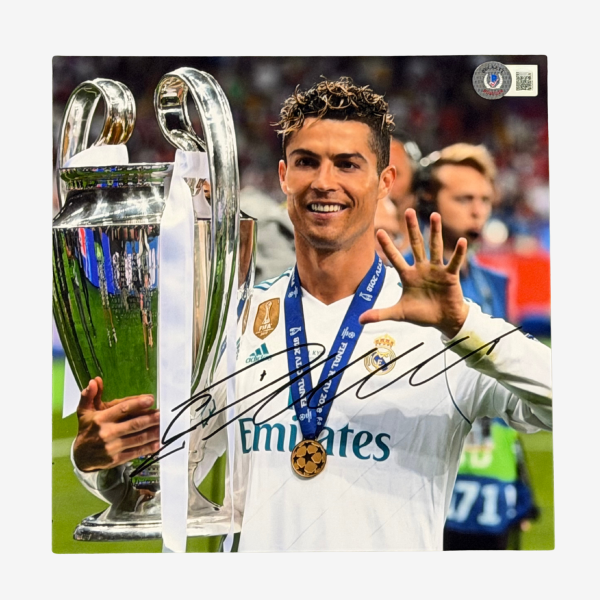 Cristiano Ronaldo Signed Real Madrid Photo – Champions League Winners Kyiv 2018