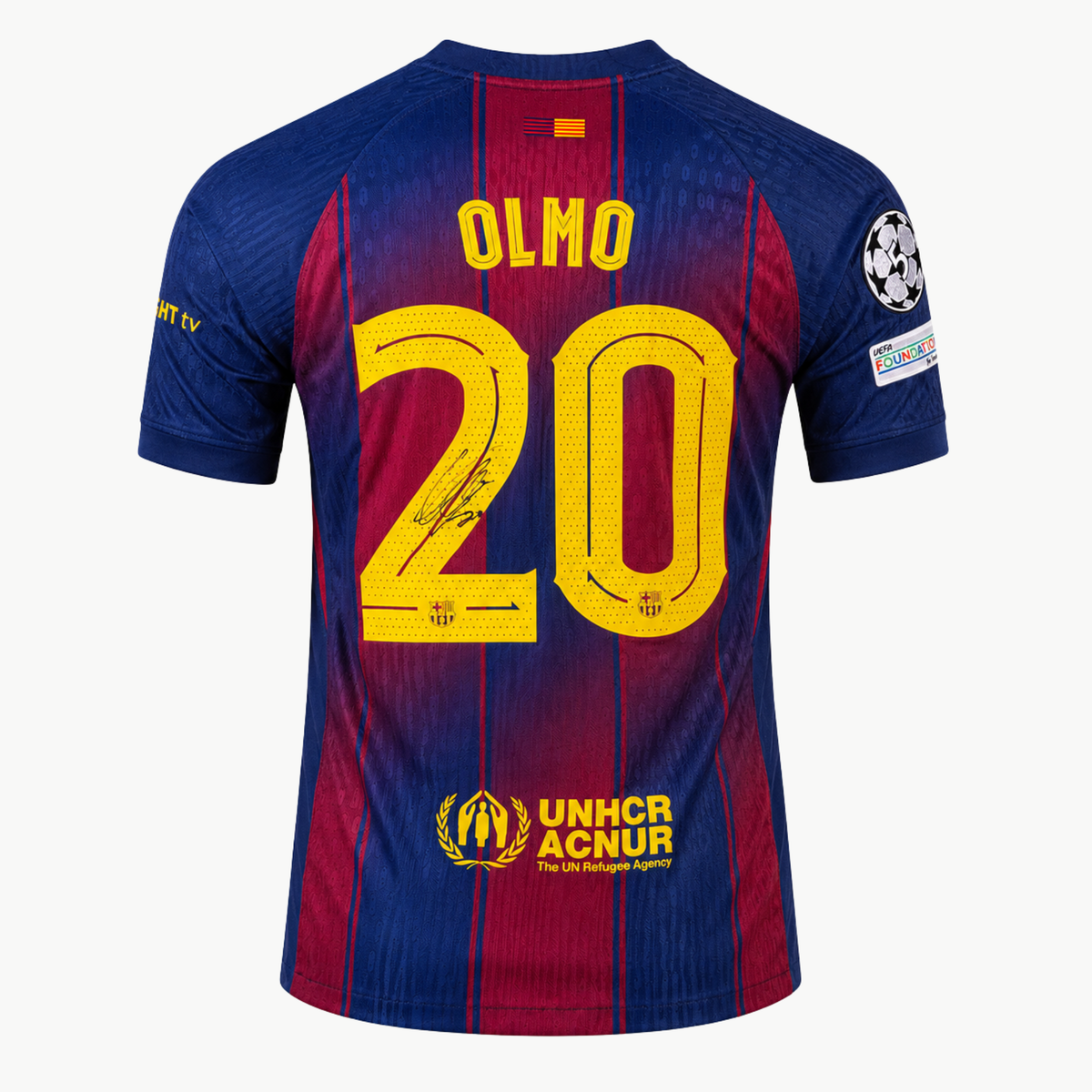Dani Olmo Signed Barcelona Home Shirt 2025–26