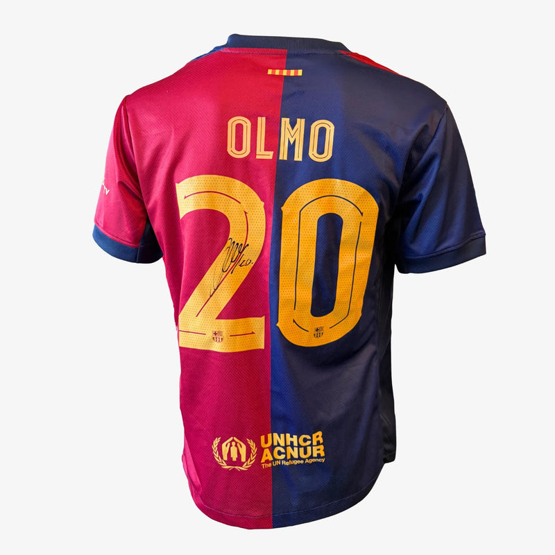 DaniOlmoSignedFCBarcelonaHomeFootballShirt_2024_25 | Iconic Shirts
