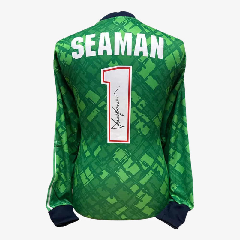 DavidSeamanSignedArsenalGoalkeeperShirt_RetroEdition | Iconic Shirts