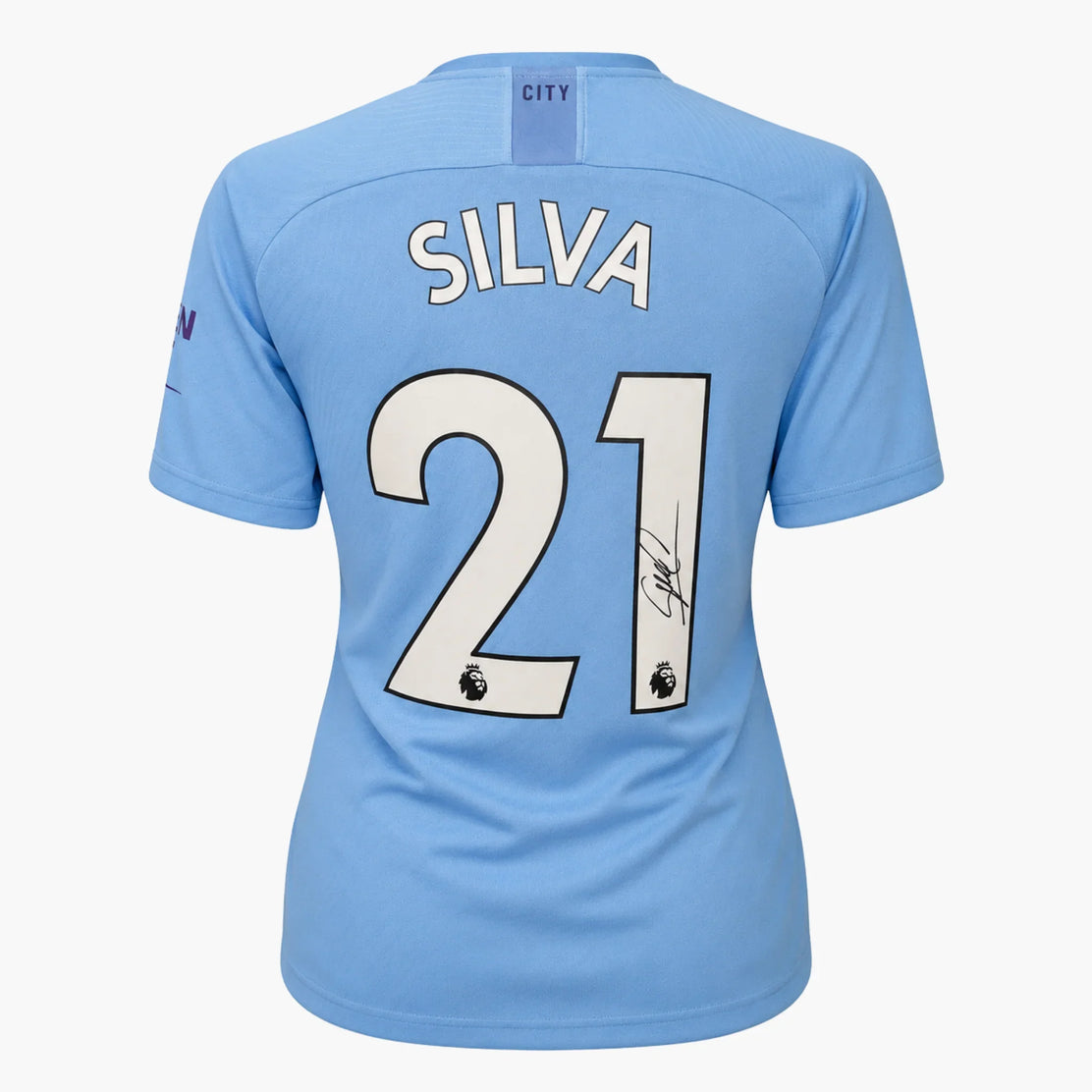Maillot domicile Manchester City 2019-2020 signé par David Silva | Iconic Shirts