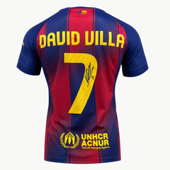 David Villa Signed Barcelona Home Shirt