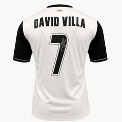 David Villa Signed Valencia Home Shirt