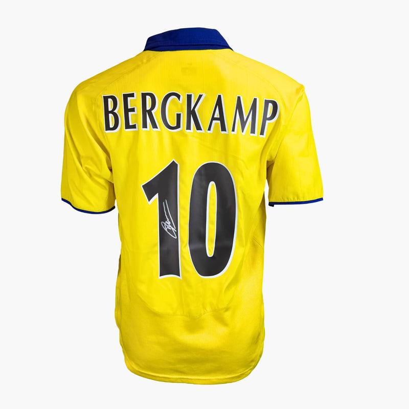 Von Dennis Bergkamp signiertes Arsenal FC Original-Auswärtstrikot 2003/04 | Iconic Shirts