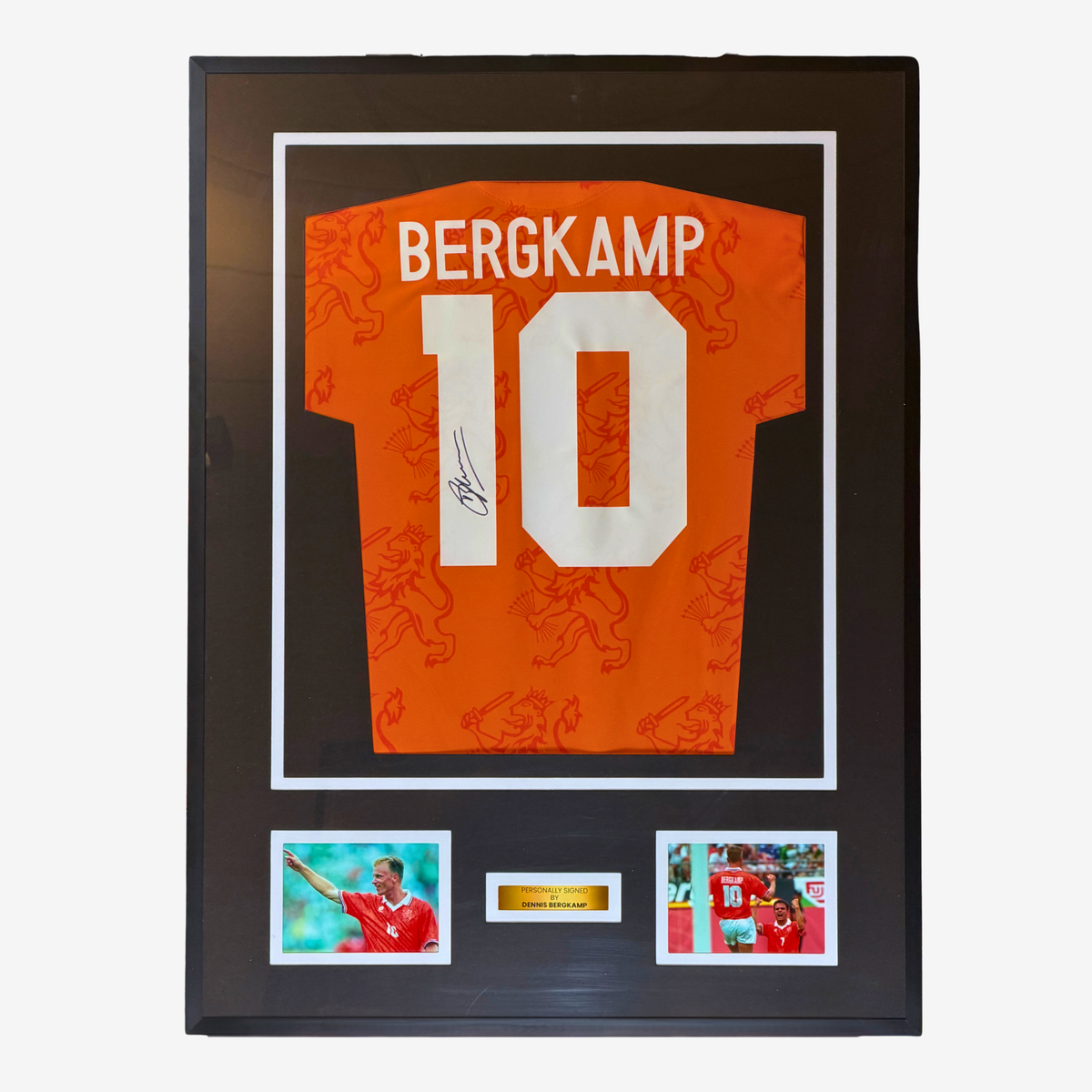 Dennis Bergkamp Signed & Framed Holland 1994 Retro Shirt