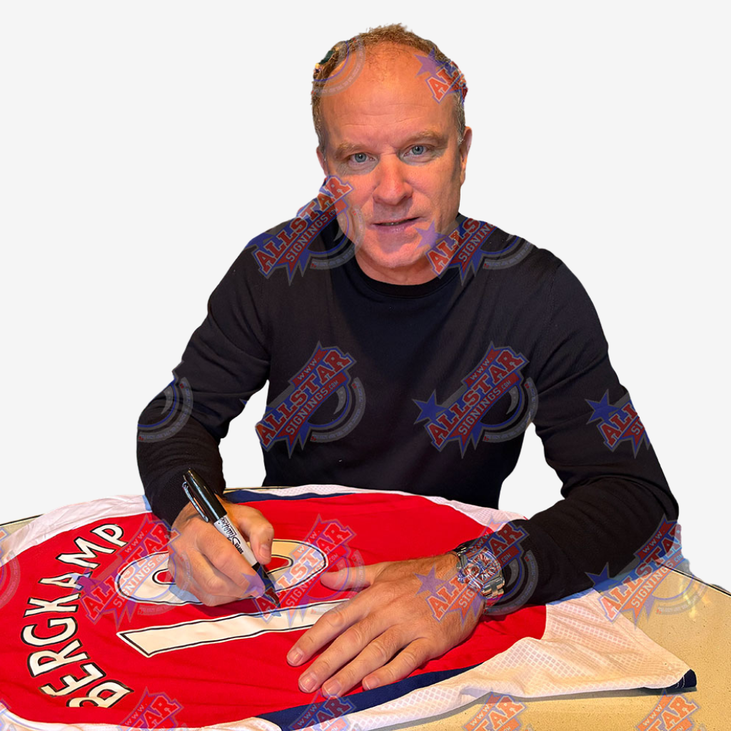 Thierry Henry & Dennis Bergkamp Signed Arsenal Football Shirts - Double Framed Display