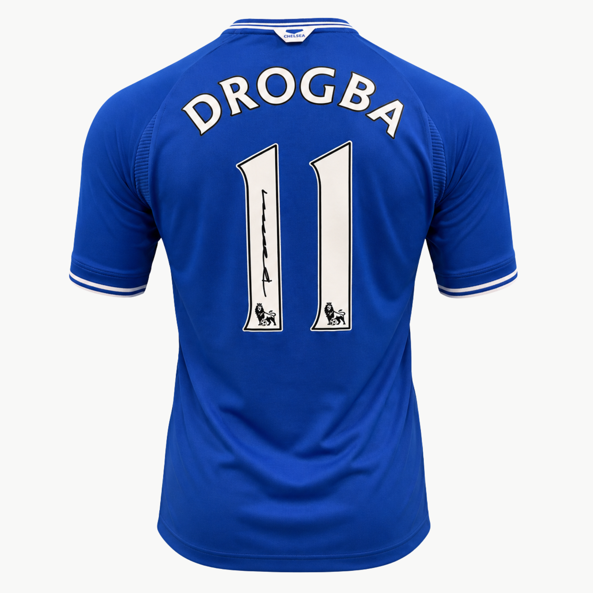 Didier Drogba Signed Chelsea 2000 Retro Home Shirt