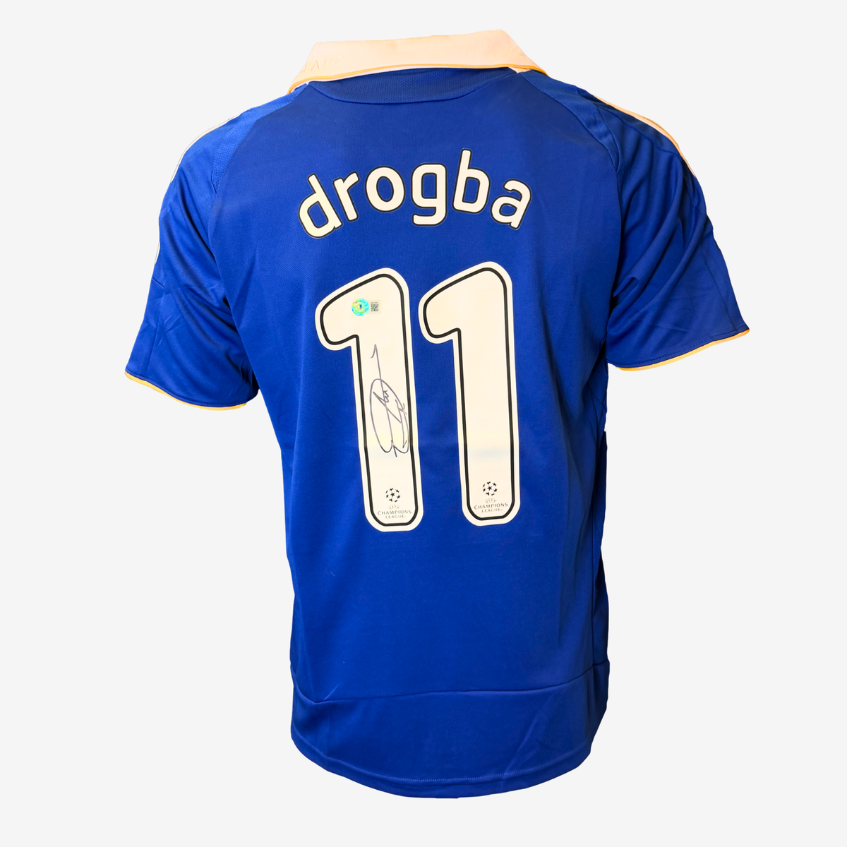 Didier Drogba Signed Chelsea 2008 Champions League Final Shirt