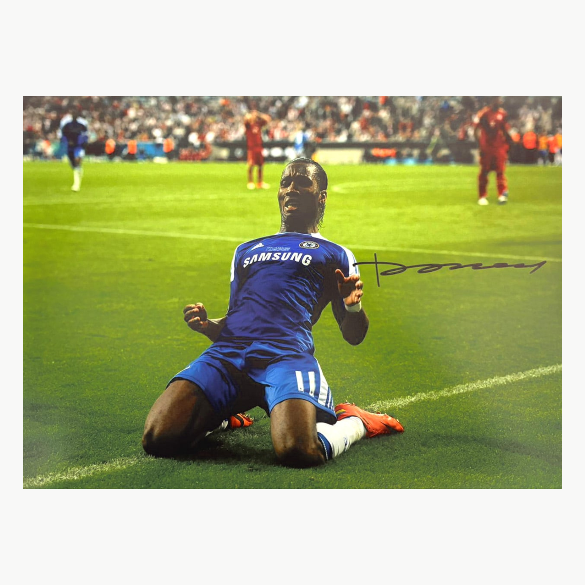 Didier Drogba Signed Chelsea 2012 Champions League Final Photo