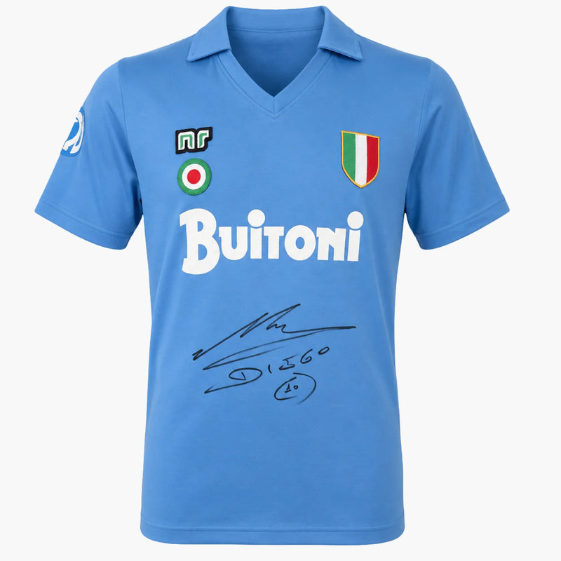 DiegoMaradonaSignedNapoli1987-1988RetroHomeShirt-front | Iconic Shirts