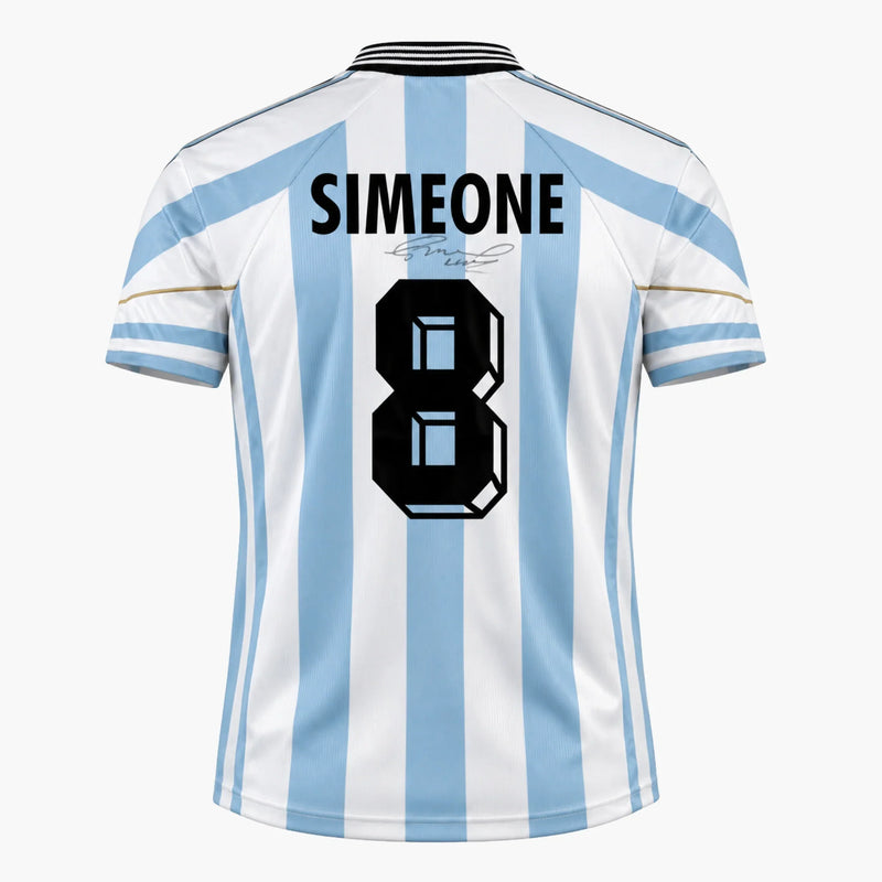 Diego Simeone signiertes Argentinien-Heimtrikot 1998 | Iconic Shirts