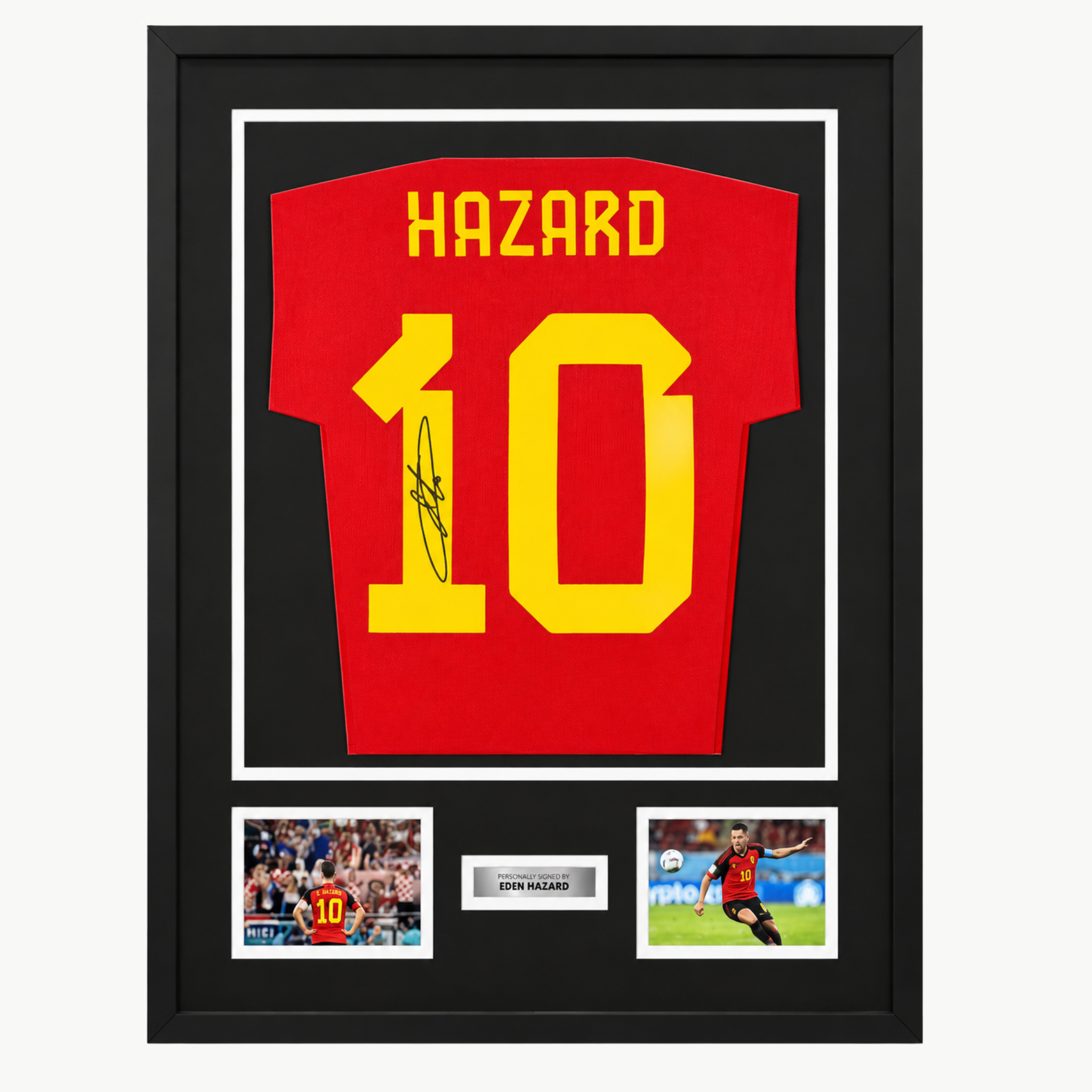 Eden Hazard Signed Belgium Football Shirt - Framed