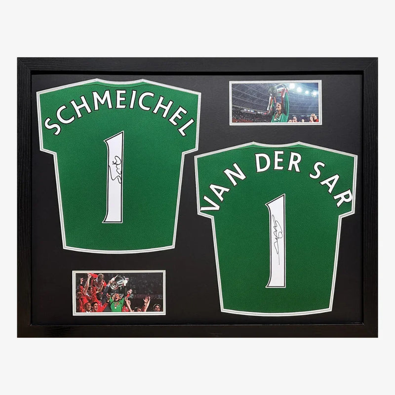 Edwin_van_der_Sar_Peter_Schmeichel_Signed_Manchester_United_Goalkeeper_Shirts_-_Dual_Framed_Display | Iconic Shirts