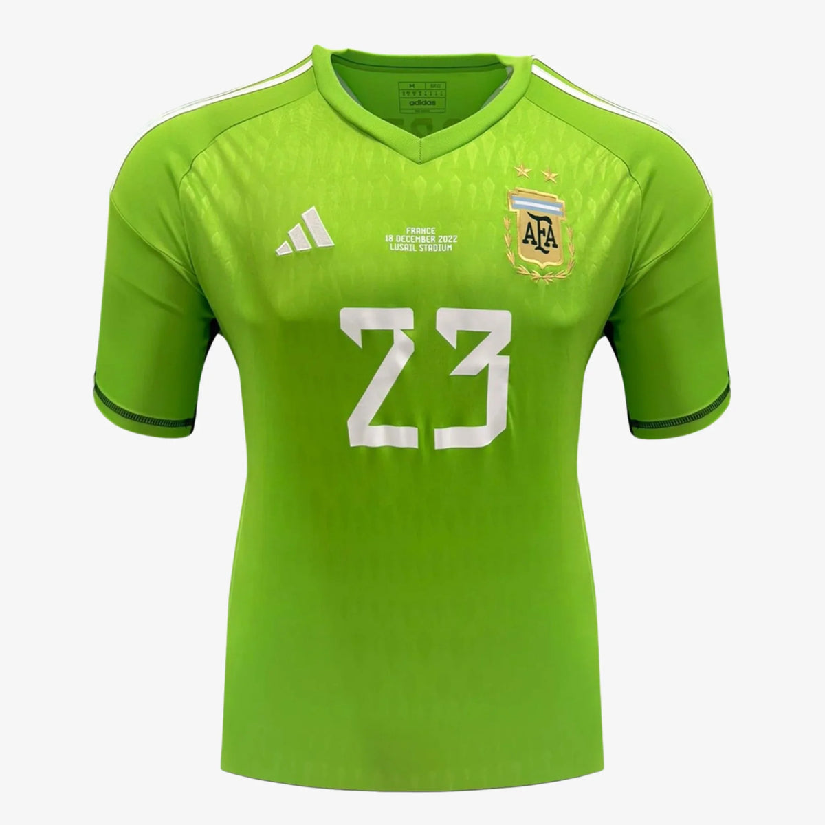 EmilianoMartinezSignedArgentinaHomeGoalkeeperShirt-2022-23-front | Iconic Shirts