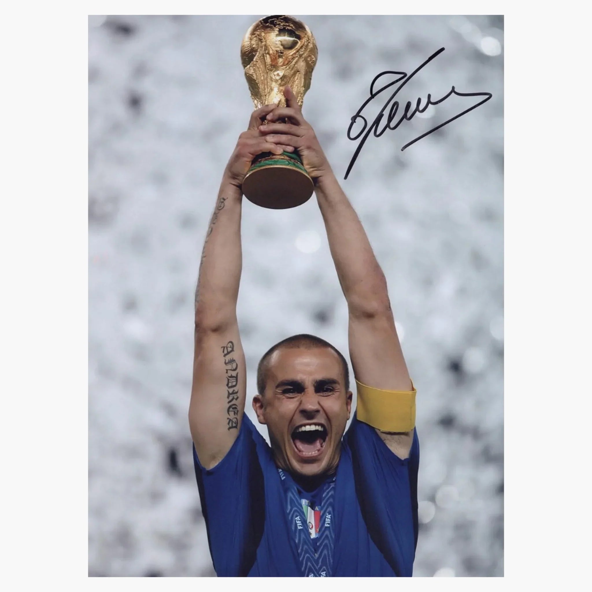 FabioCannavaroSignedItalyFootballPhoto-WorldCupwinner-signingproof | Iconic Shirts