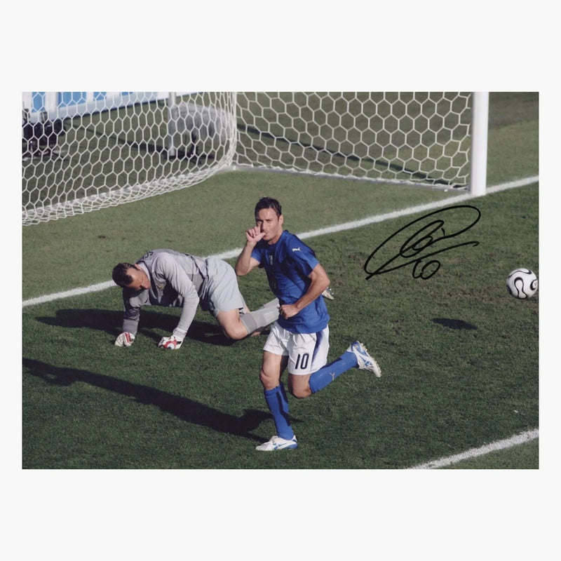 FrancescoTottiSignedItalyFootballPhoto-WorldCupGoal | Iconic Shirts