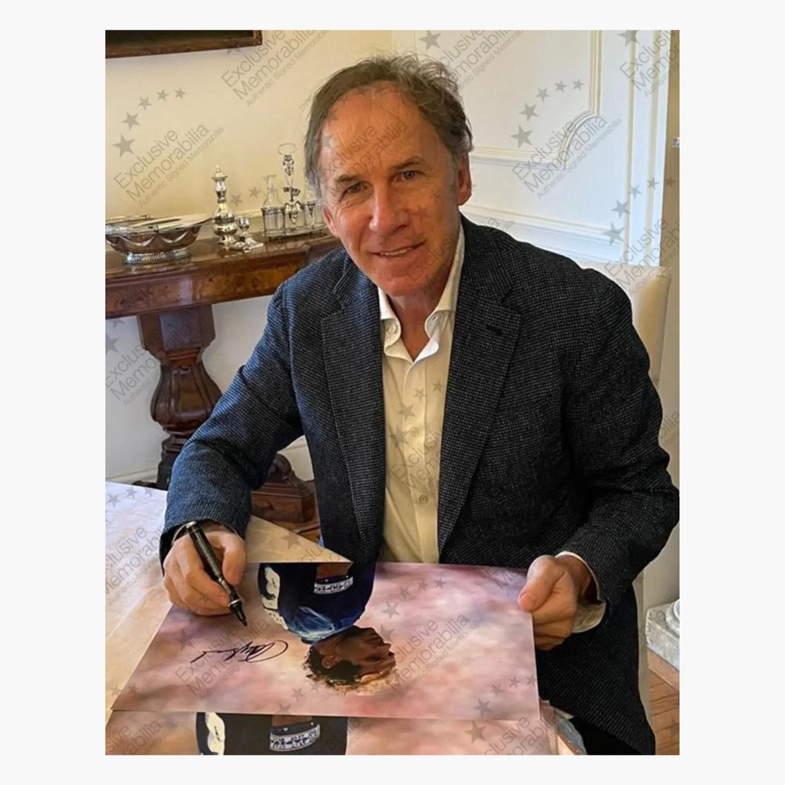 Photo de football signée de Franco Baresi, Italie, avec preuve de signature | Iconic Shirts