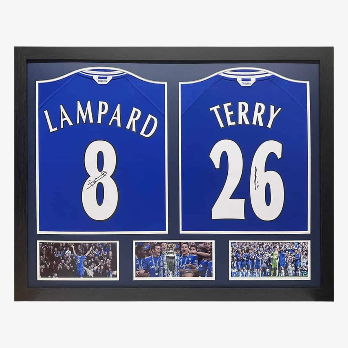 Frank_Lampard_John_Terry_Maillot_Chelsea_dédicacé_double_encadré | Iconic Shirts