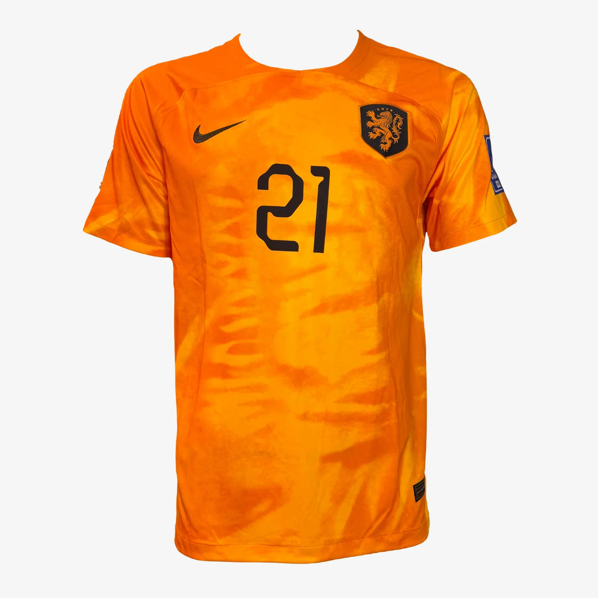FrenkiedeJongSignedNetherlandsHomeShirt-WorldCup2022-front | Iconic Shirts