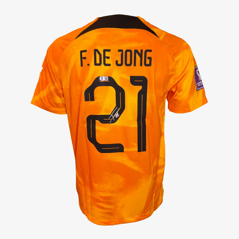 FrenkiedeJongSignedNetherlandsHomeShirt-WorldCup2022 | Iconic Shirts