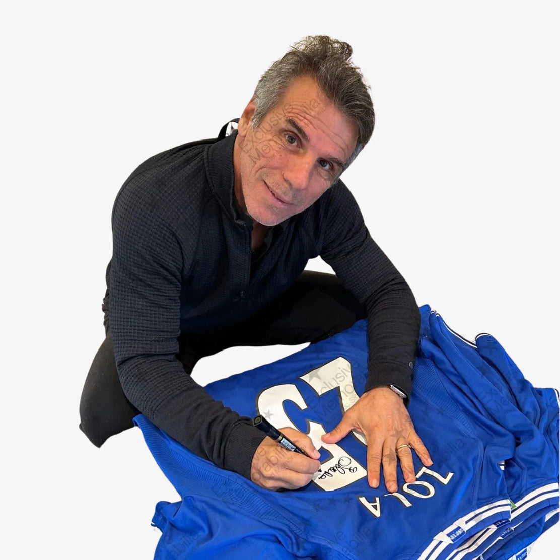 GianfrancoZola-SignedChelsea2000HomeShirt-photoproof | Iconic Shirts