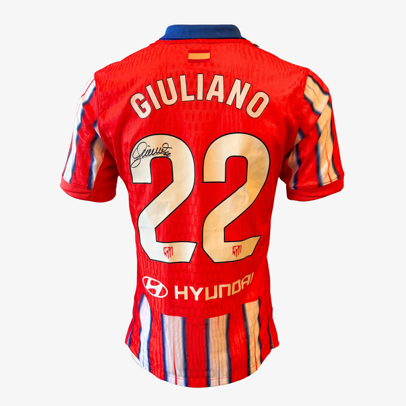 GiulianoSimeoneSignedAtleticodeMadridHomeFootballShirt_2024_25 | Iconic Shirts