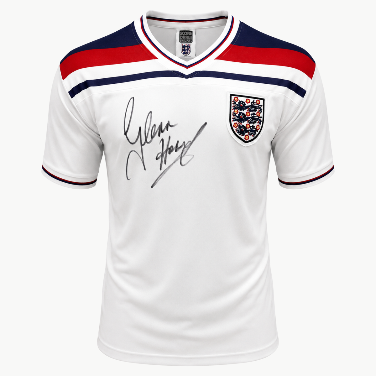 Glenn Hoddle Front Signed England 1982 Home Shirt