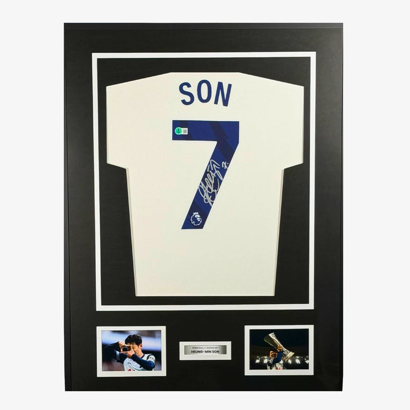 Heung-Min Son signiertes Tottenham Hotspur Heimtrikot 2024-25 gerahmt | Iconic Shirts