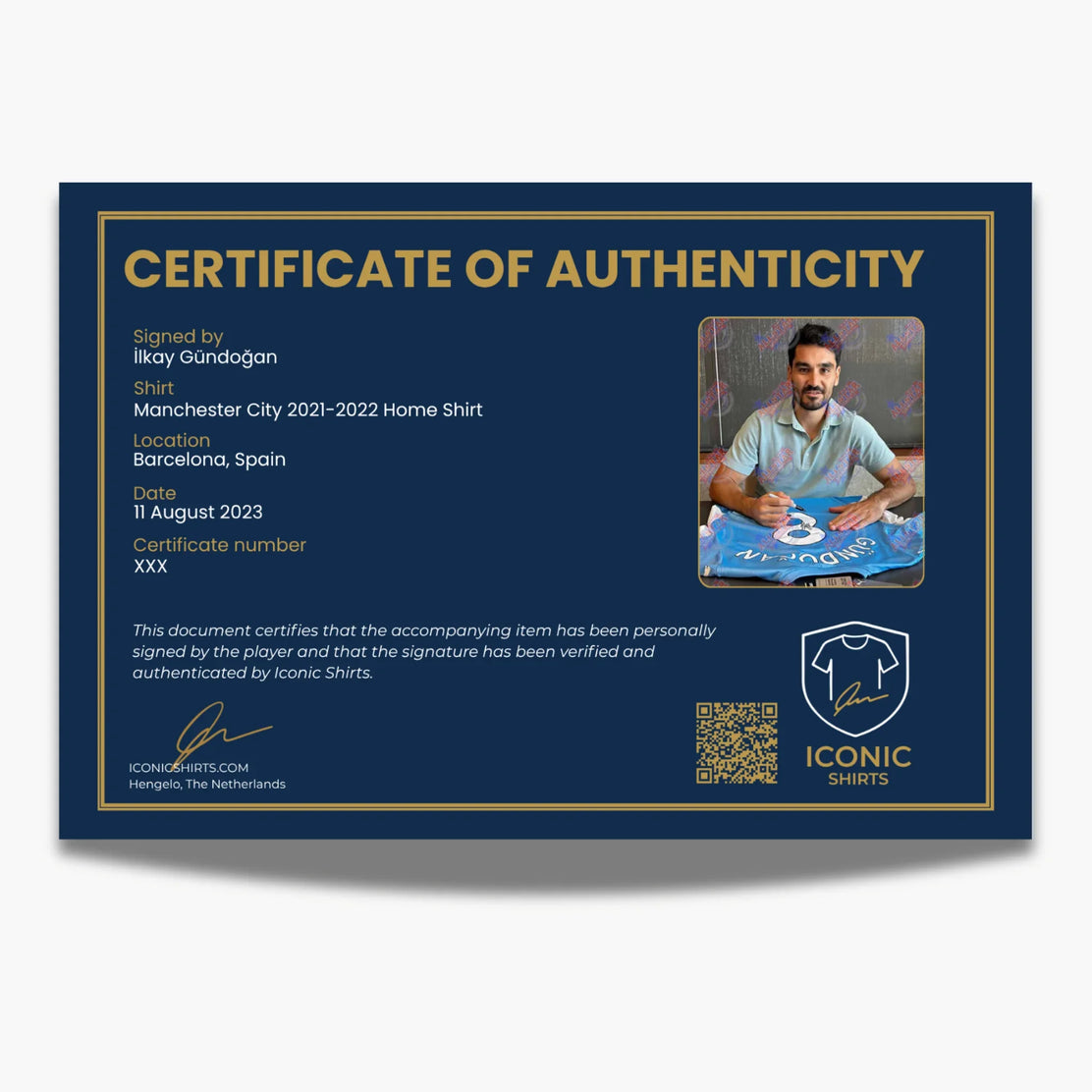 Maillot domicile 2021-2022 signé IlkayGundogan - certificat | Iconic Shirts
