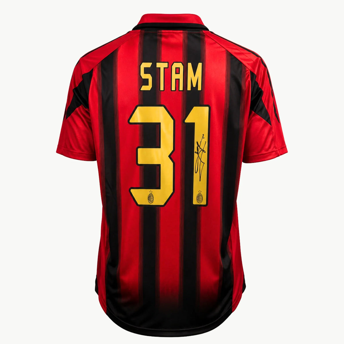 Maillot de football domicile du Milan AC 2004-05 signé par Jaap Stam - dos | Iconic Shirts