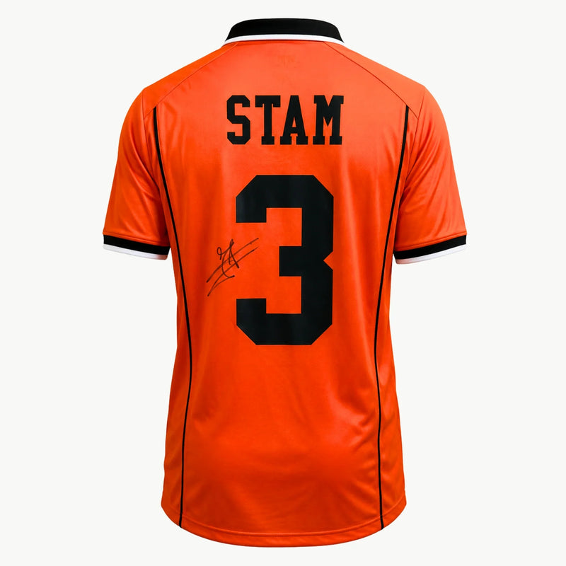 Jaap Stam signiertes Niederlande-Heimtrikot 1998-Rückseite | Iconic Shirts