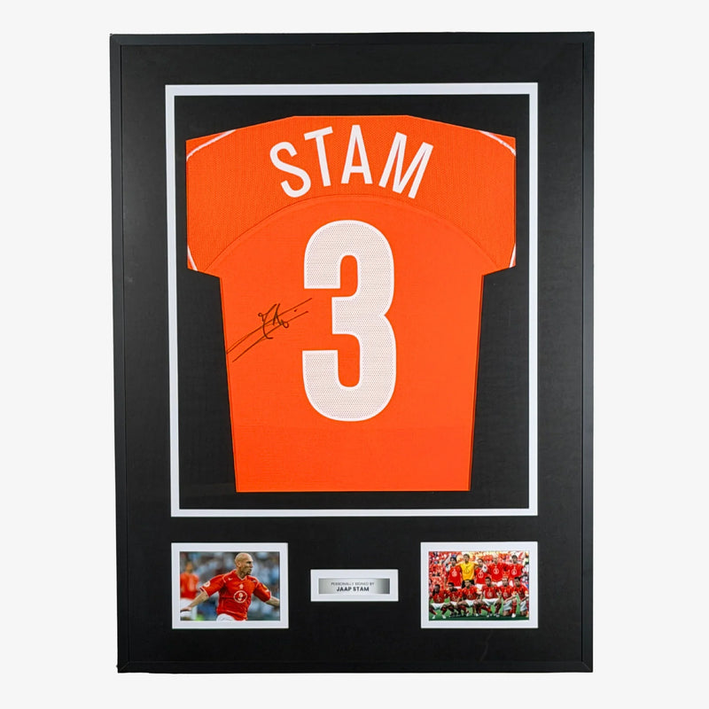 Von Jaap Stam signiertes Heimtrikot der Niederlande 2004 – gerahmt | Iconic Shirts