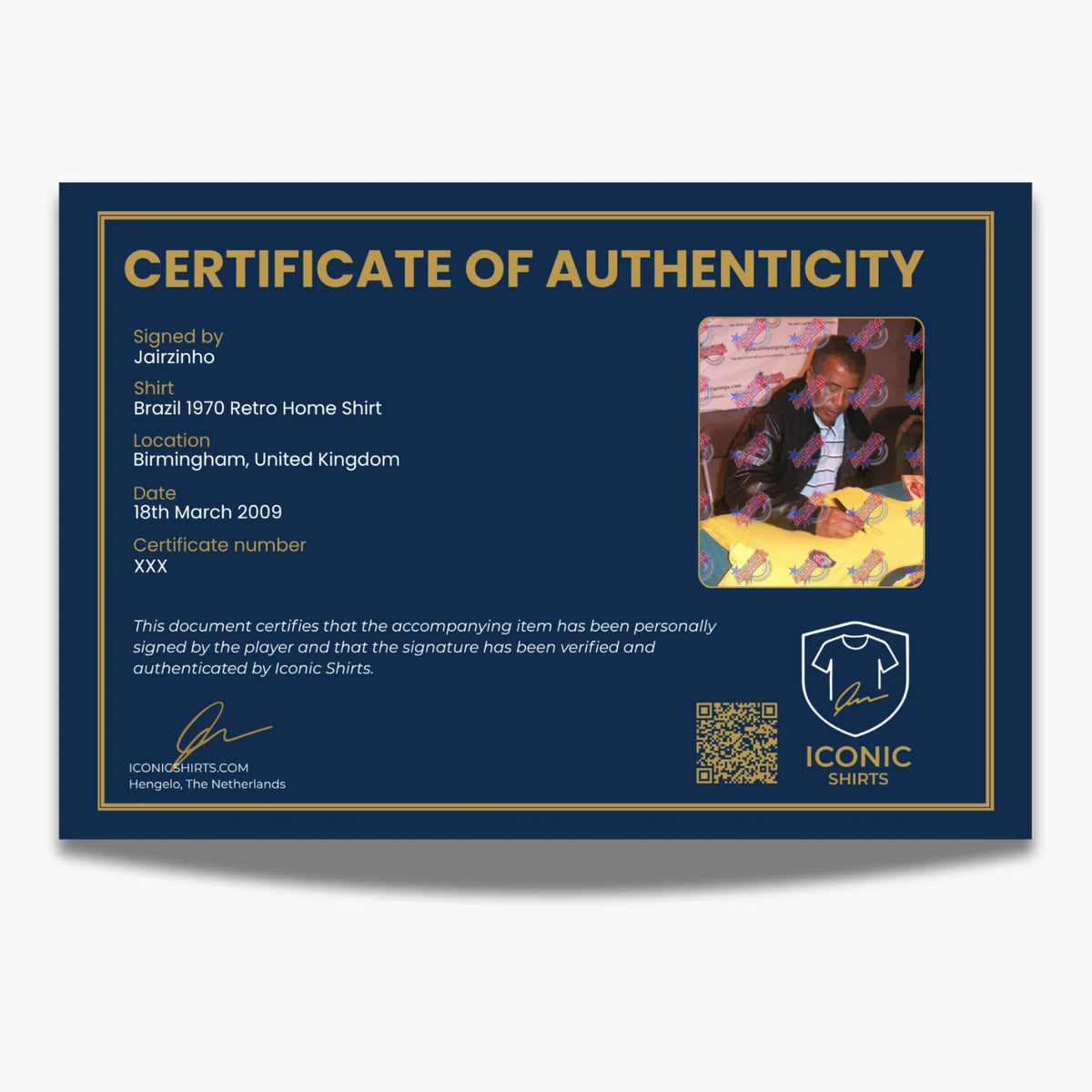 JairzinhoSignedBrazil1970RetroShirt-certificateCOA | Iconic Shirts
