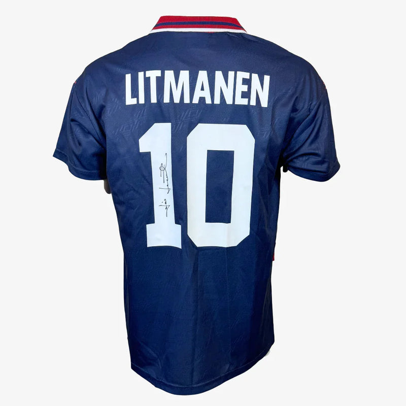 JariLitmanenSignedAjaxFootballShirt-1995AwayChampionsLeagueFinal-back | Iconic Shirts