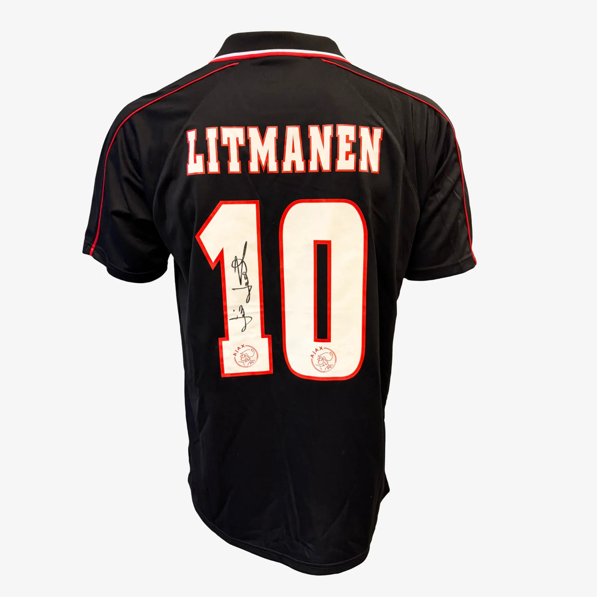Maillot de football Ajax signé Jari Litmanen-1998-99 extérieur-dos | Iconic Shirts