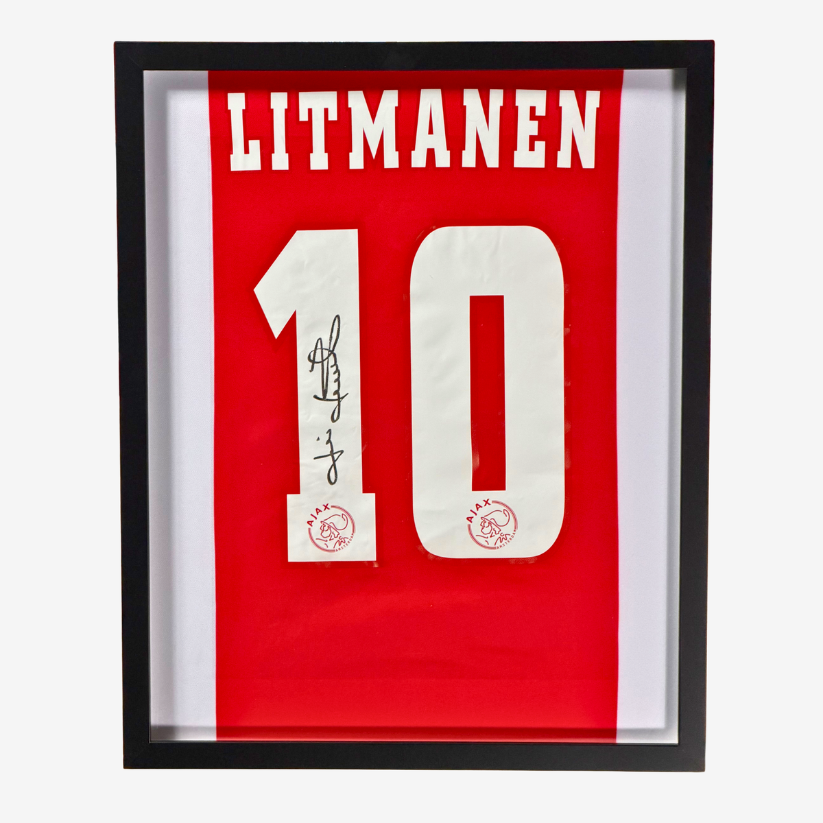 Jari Litmanen Signed Ajax Home Shirt - 1998-99 - Framed