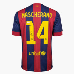 JavierMascheranoSignedBarcelonaHomeShirt2014_15-front_2497708d-998f-40d1-afab-b95e2a48d6b5 | Iconic Shirts